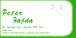 peter hajda business card